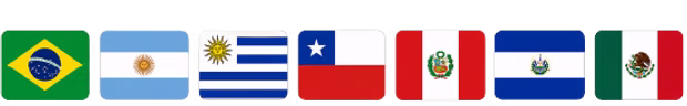 Países participantes: Brasil, Argentina, Uruguai, Chile, Peru, El Salvador, México